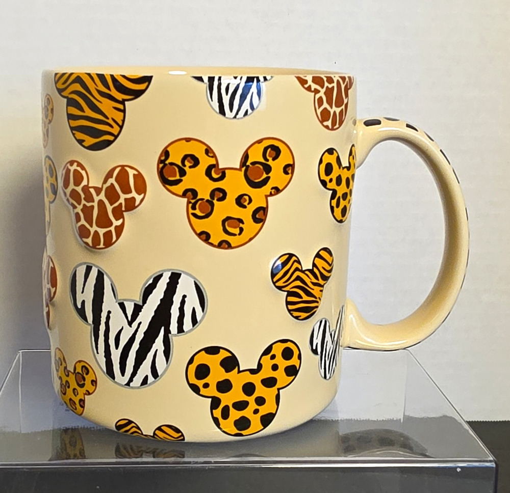 Disney Parks Mickey Mouse Mug - Safari Animal Print Icons Ceramic Made Thailand